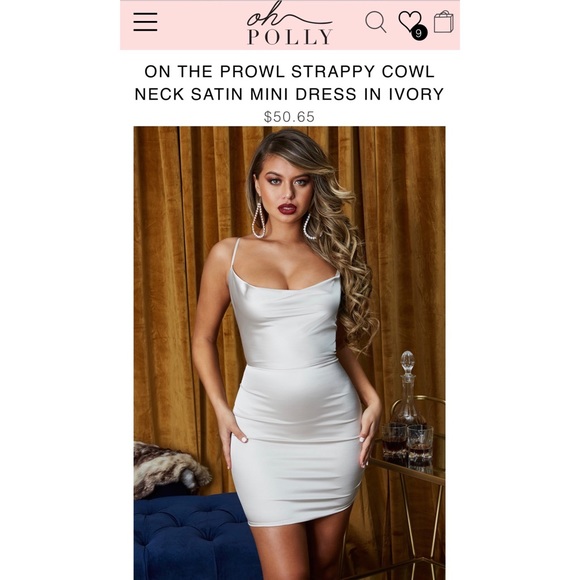 Prowl Cowl Neck Satin Mini Dress 